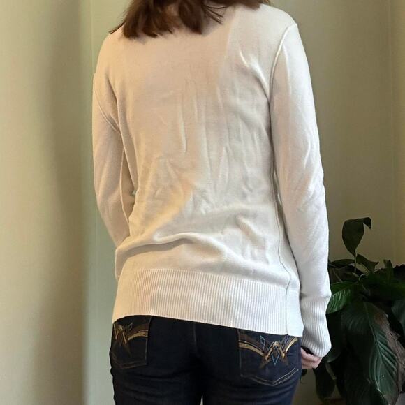 Aeropostale grey and white preppy cardigan - Picture 4 of 5